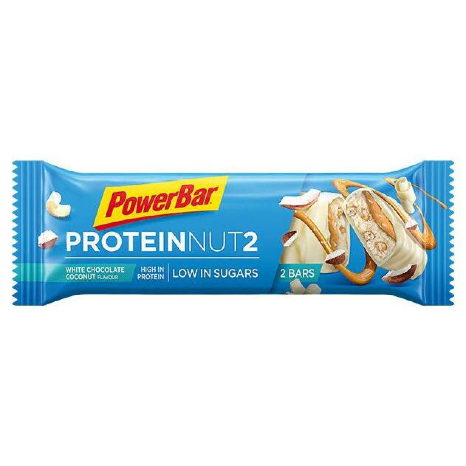 Paquete de 18 barras PowerBar Protein Nut2 - White Chocolate coconut
