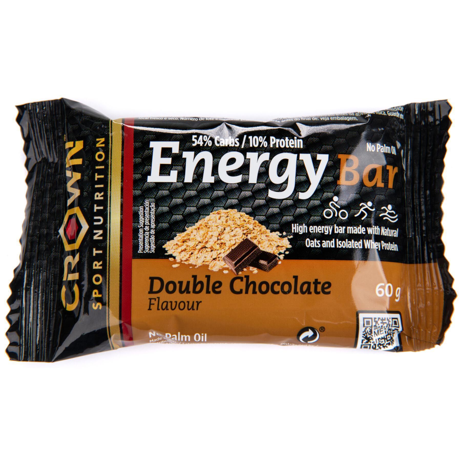 Paquete de 12 barritas nutricionales Crown Sport Nutrition Energy - double chocolat - 60 g