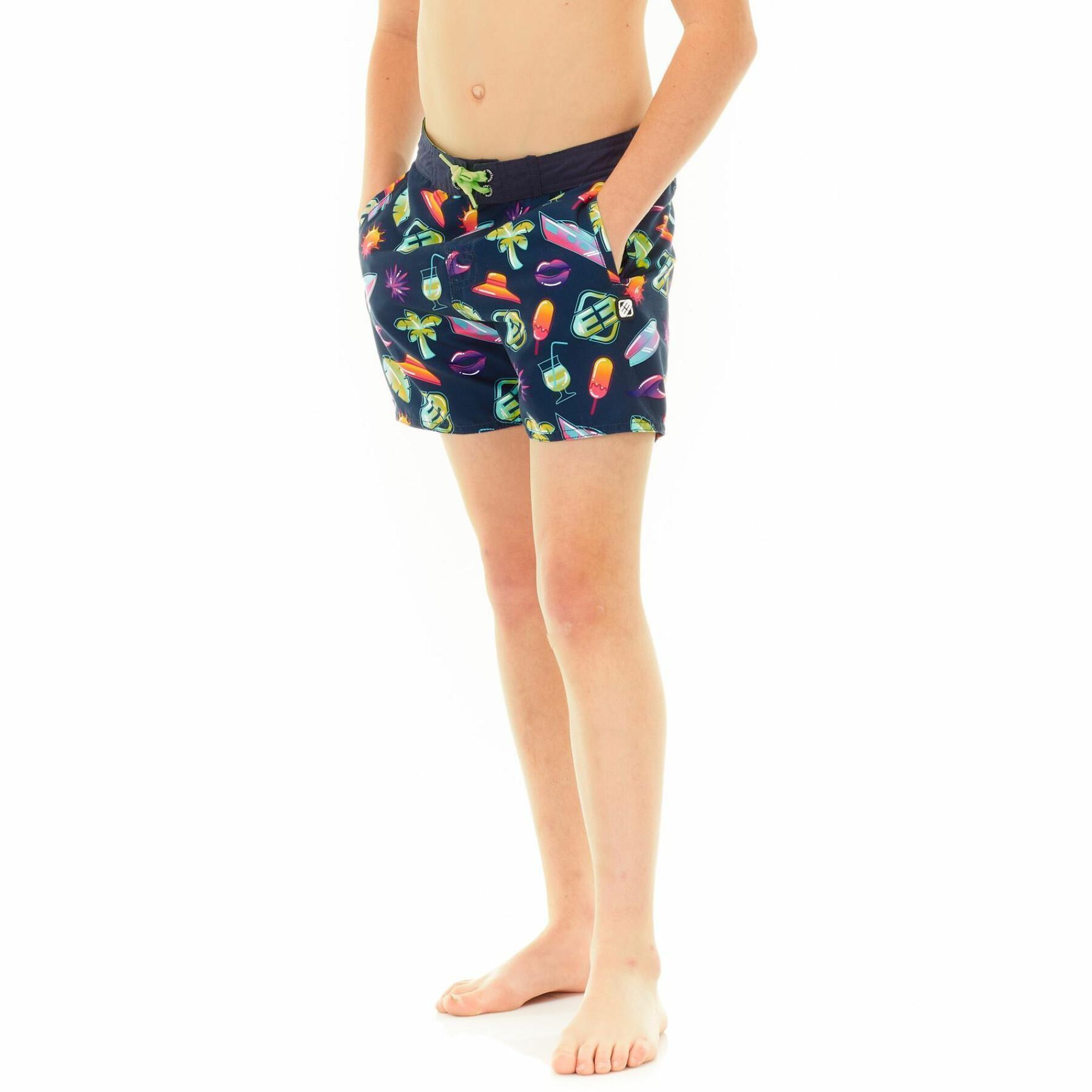 Pantalones cortos de baño con cintura semirecogida para niños Freegun Summer