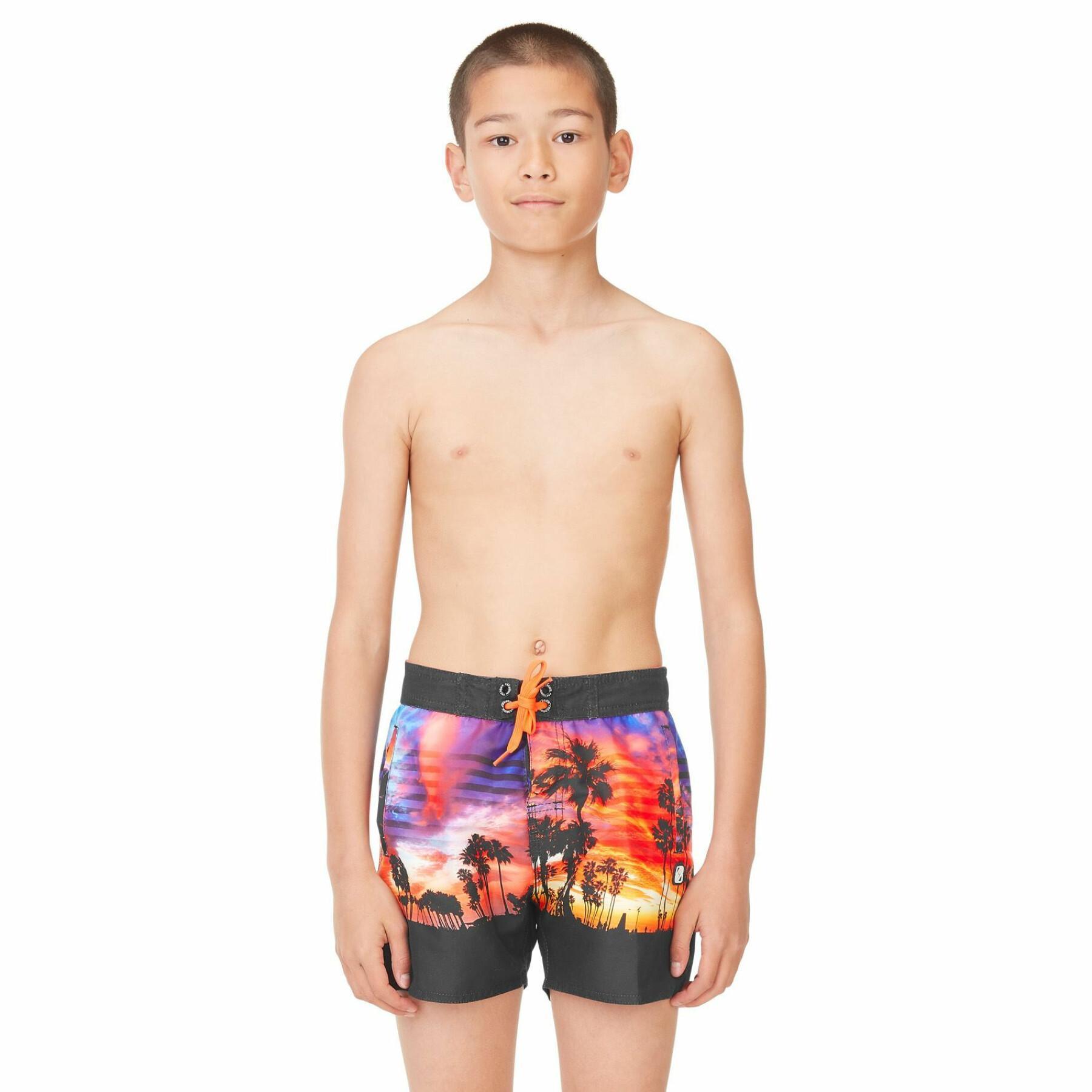 Pantalones cortos de baño con cintura semirecogida para niños Freegun California