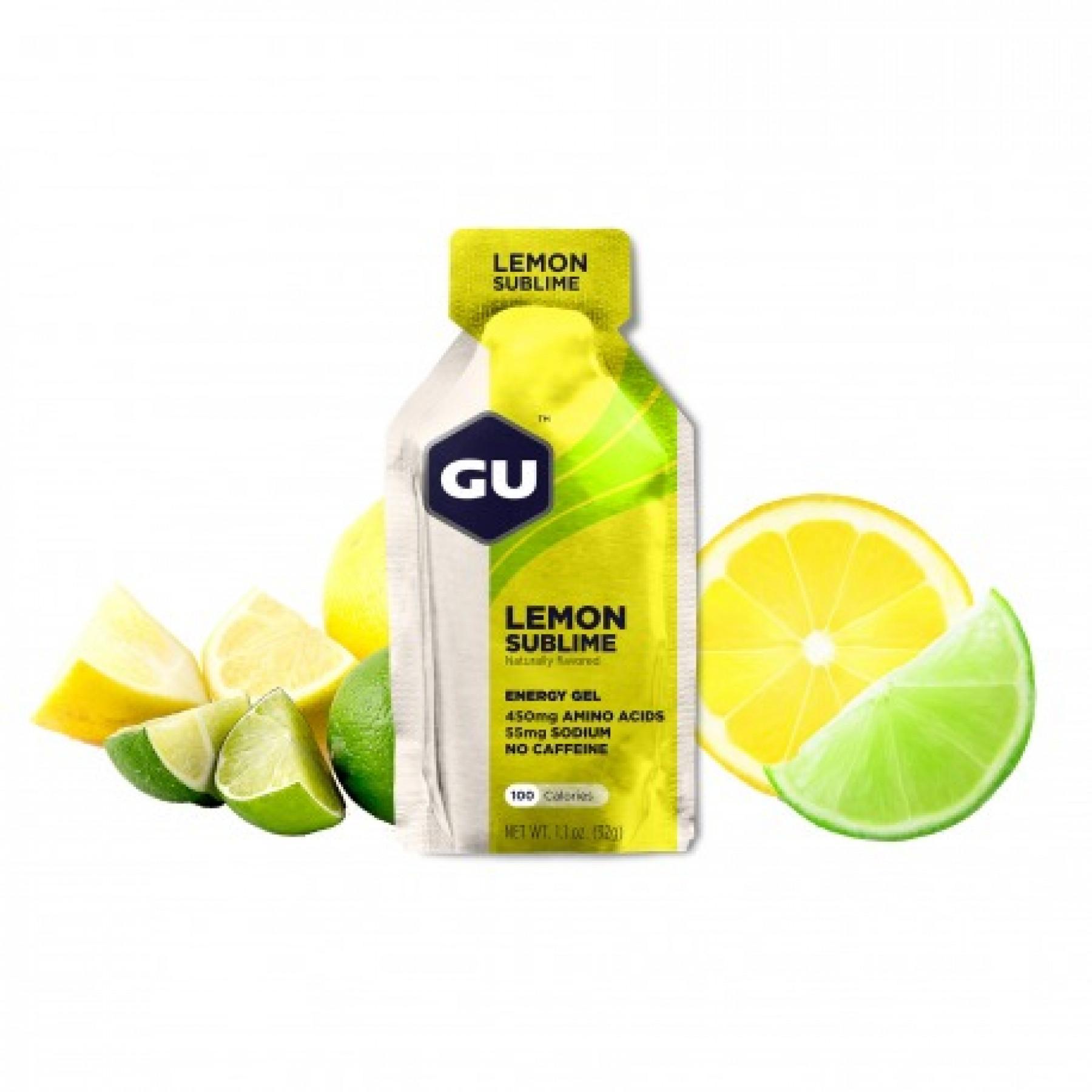 Paquete de 24 geles Gu Energy citron intense sans caféine